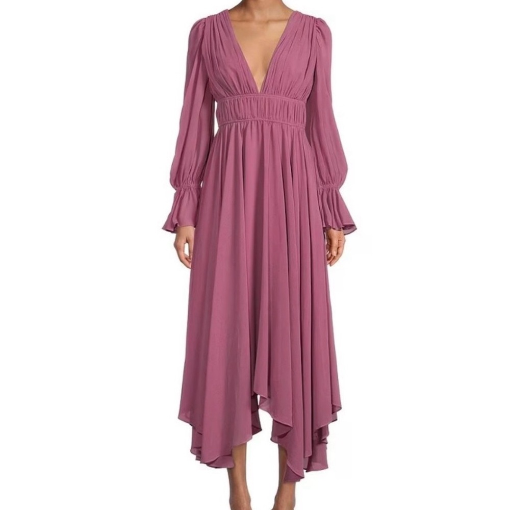 ✨ NWT Gianni Bini Shay Chiffon Midi Dress Juneberry – Size 8 ✨